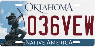OK license plate 036VEW