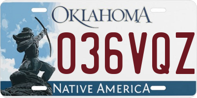OK license plate 036VQZ