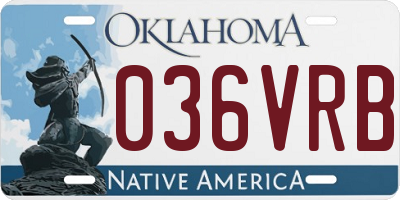OK license plate 036VRB