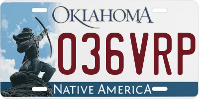 OK license plate 036VRP