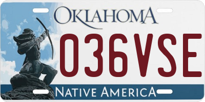 OK license plate 036VSE