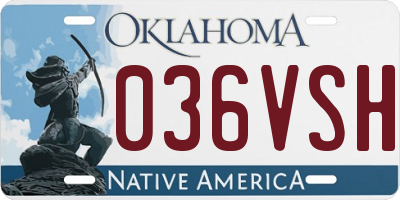 OK license plate 036VSH