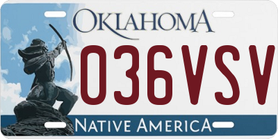 OK license plate 036VSV