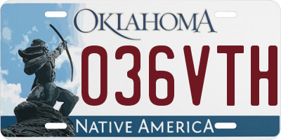 OK license plate 036VTH