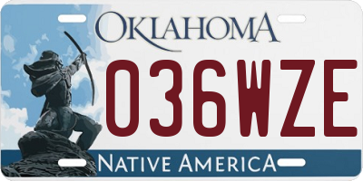 OK license plate 036WZE