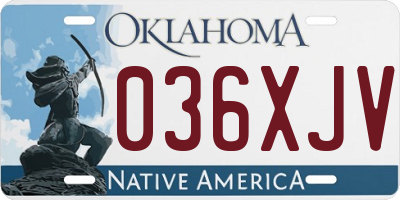 OK license plate 036XJV