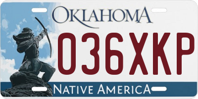 OK license plate 036XKP