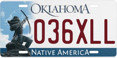 OK license plate 036XLL