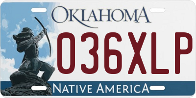 OK license plate 036XLP