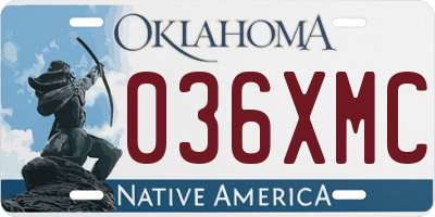 OK license plate 036XMC