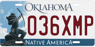 OK license plate 036XMP