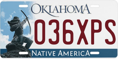 OK license plate 036XPS
