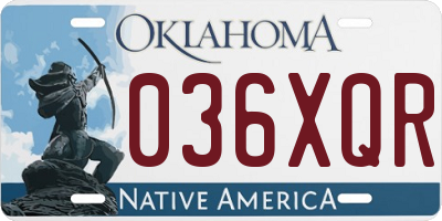 OK license plate 036XQR