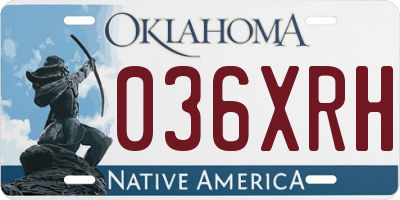 OK license plate 036XRH