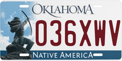 OK license plate 036XWV