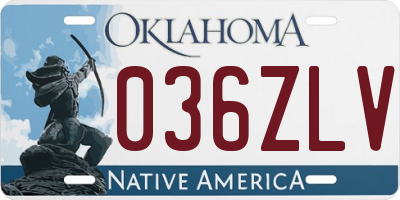 OK license plate 036ZLV