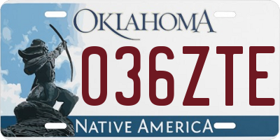 OK license plate 036ZTE