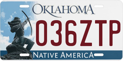 OK license plate 036ZTP
