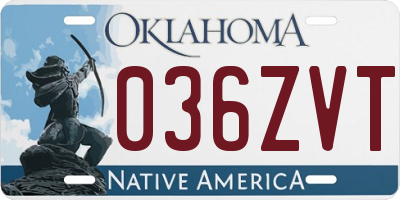 OK license plate 036ZVT
