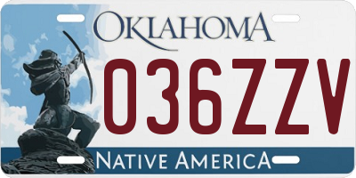 OK license plate 036ZZV