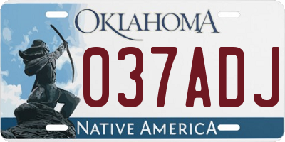 OK license plate 037ADJ