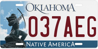 OK license plate 037AEG