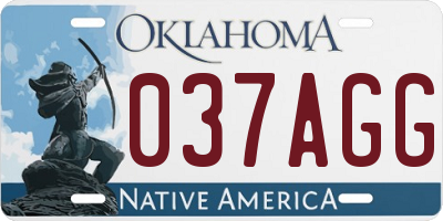 OK license plate 037AGG