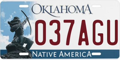 OK license plate 037AGU