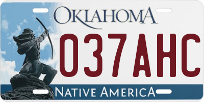 OK license plate 037AHC