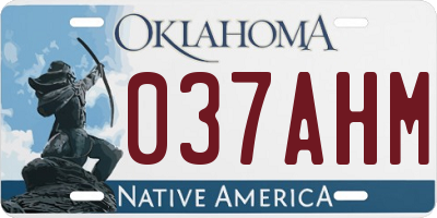 OK license plate 037AHM