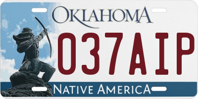 OK license plate 037AIP