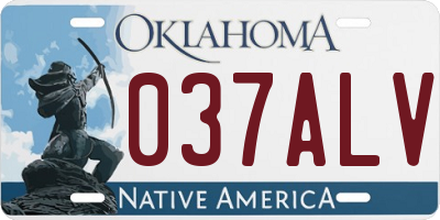 OK license plate 037ALV