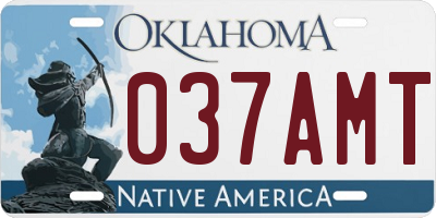 OK license plate 037AMT