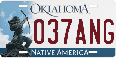 OK license plate 037ANG