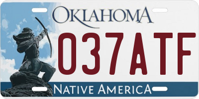 OK license plate 037ATF