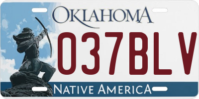 OK license plate 037BLV