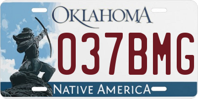 OK license plate 037BMG