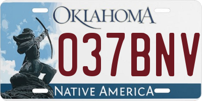 OK license plate 037BNV