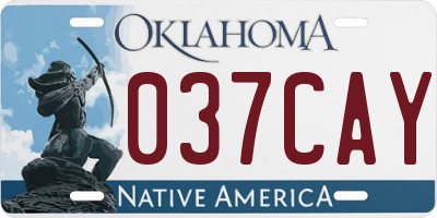 OK license plate 037CAY