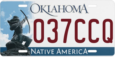 OK license plate 037CCQ
