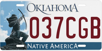 OK license plate 037CGB