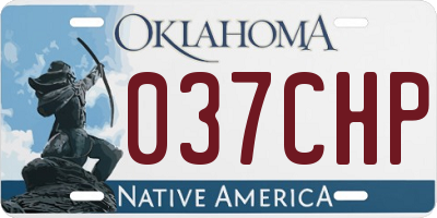 OK license plate 037CHP