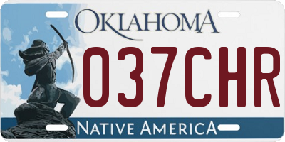 OK license plate 037CHR