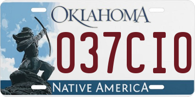 OK license plate 037CIO