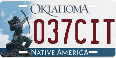 OK license plate 037CIT