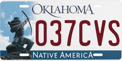 OK license plate 037CVS