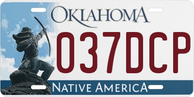 OK license plate 037DCP