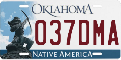 OK license plate 037DMA