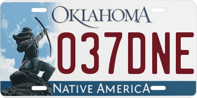 OK license plate 037DNE