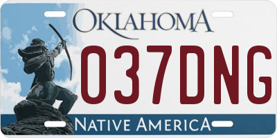 OK license plate 037DNG